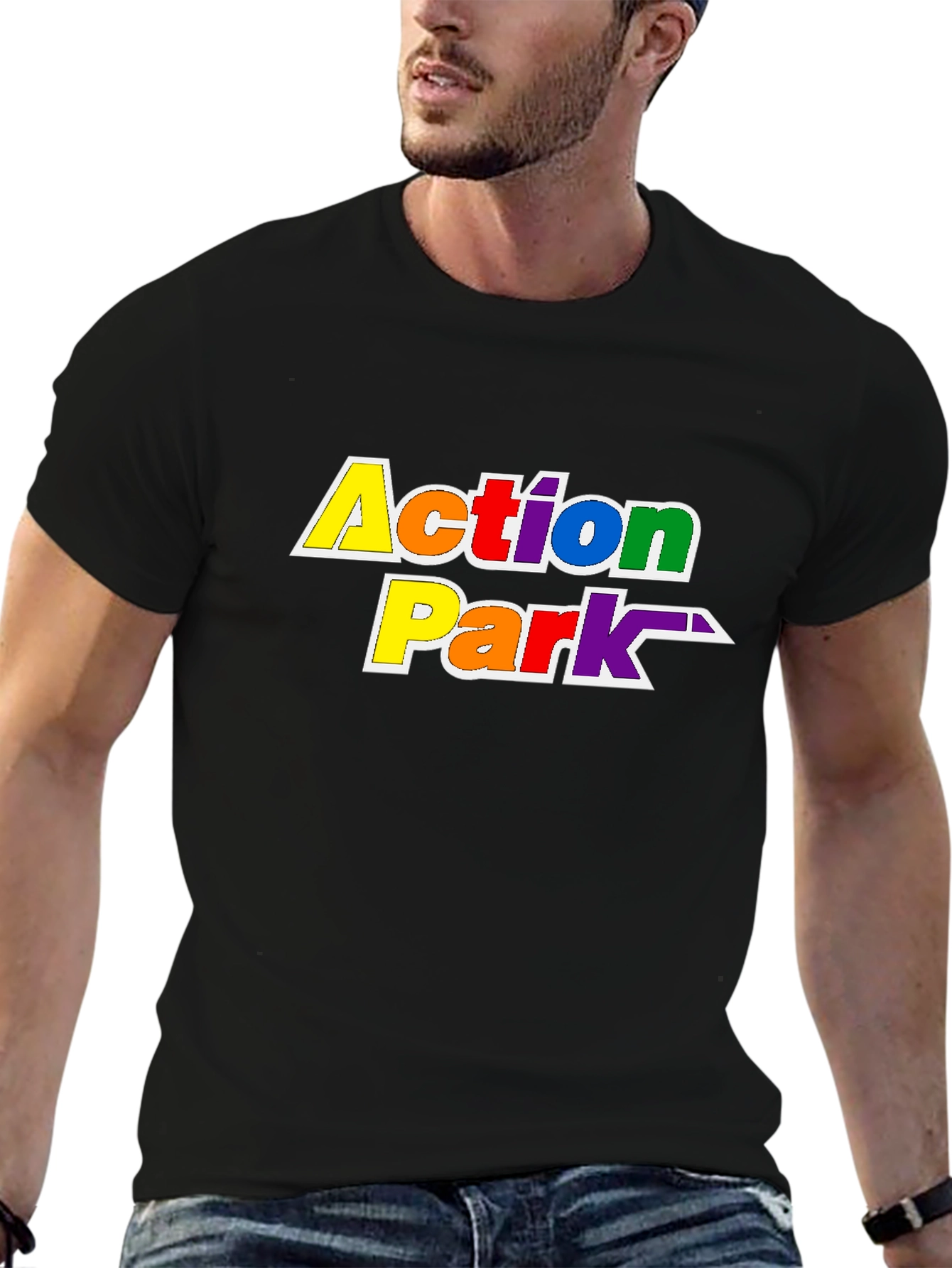 Action Park Rainbow Graphic Tee - Black
