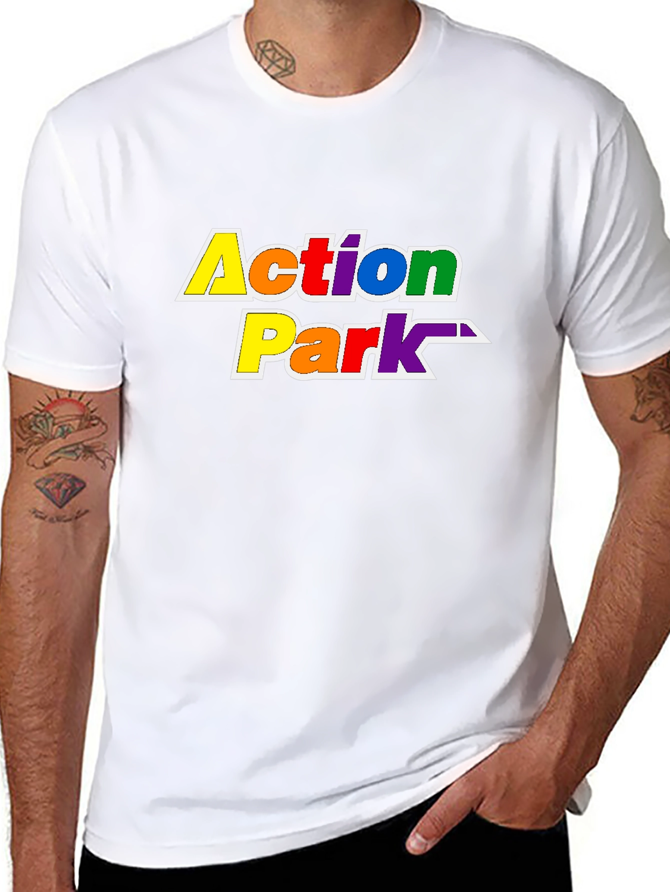 Action Park Rainbow Graphic Tee - Black