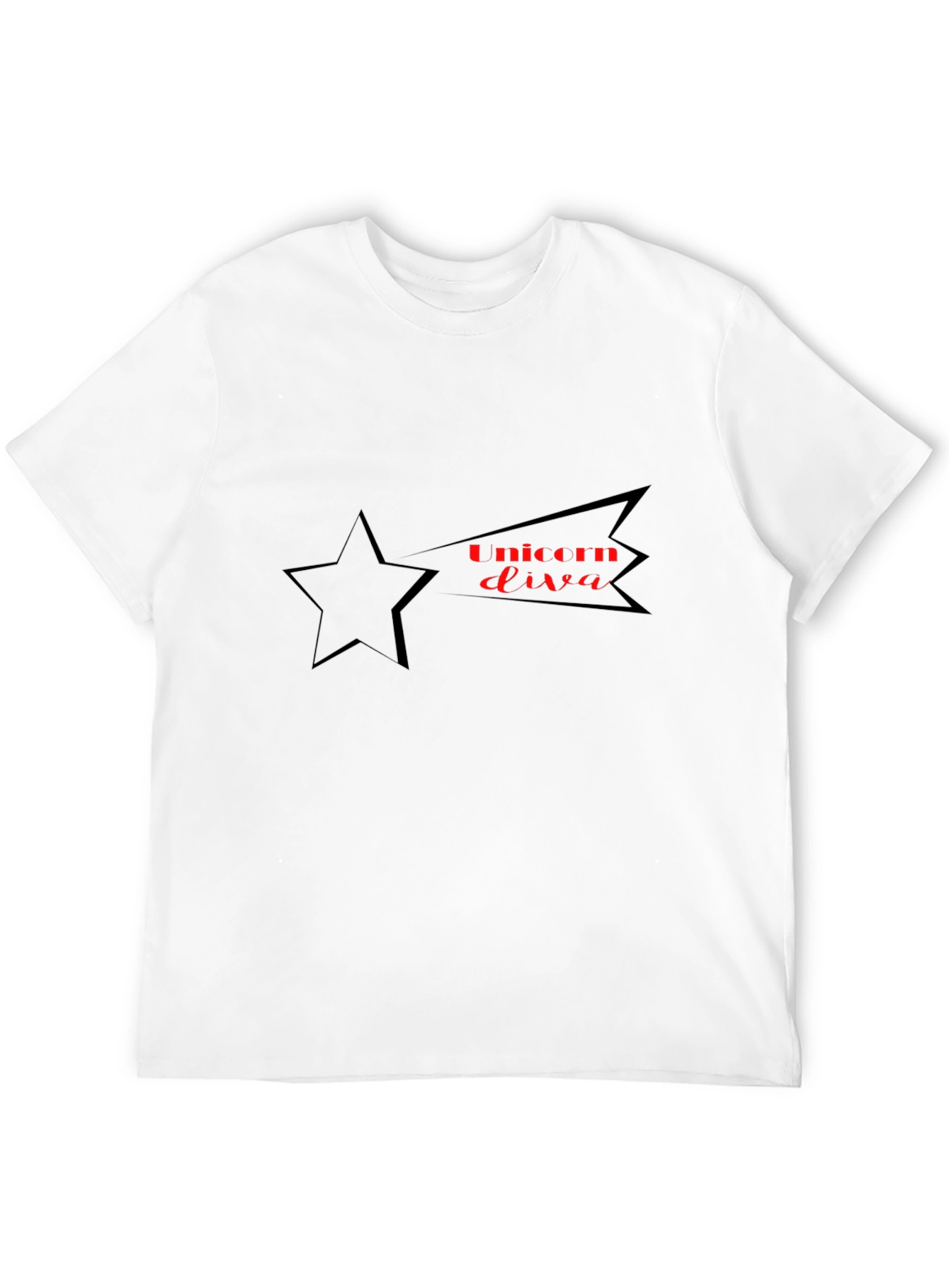 Unicorn Diva Star Tee - Black