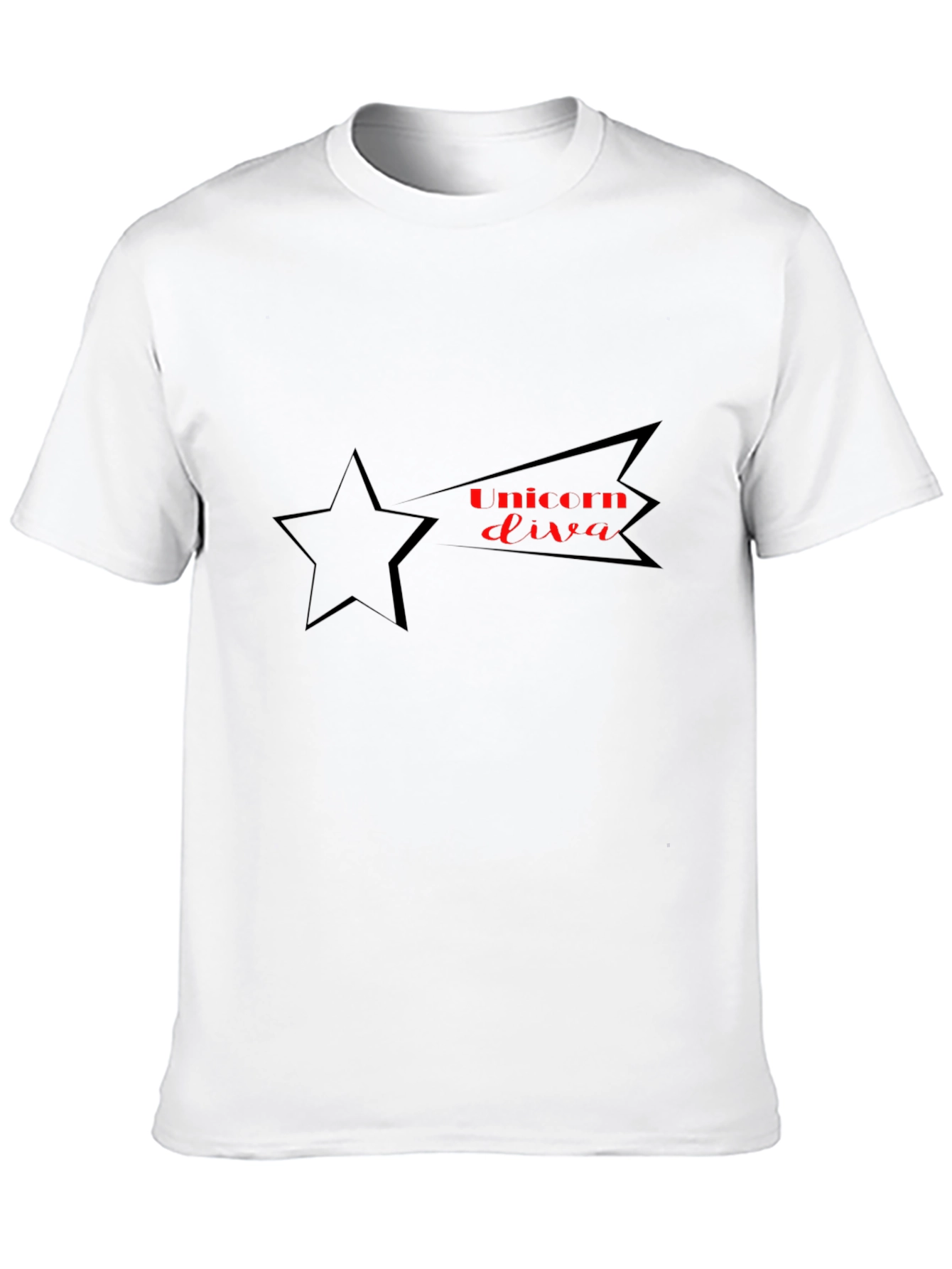 Unicorn Diva Star Tee - Black