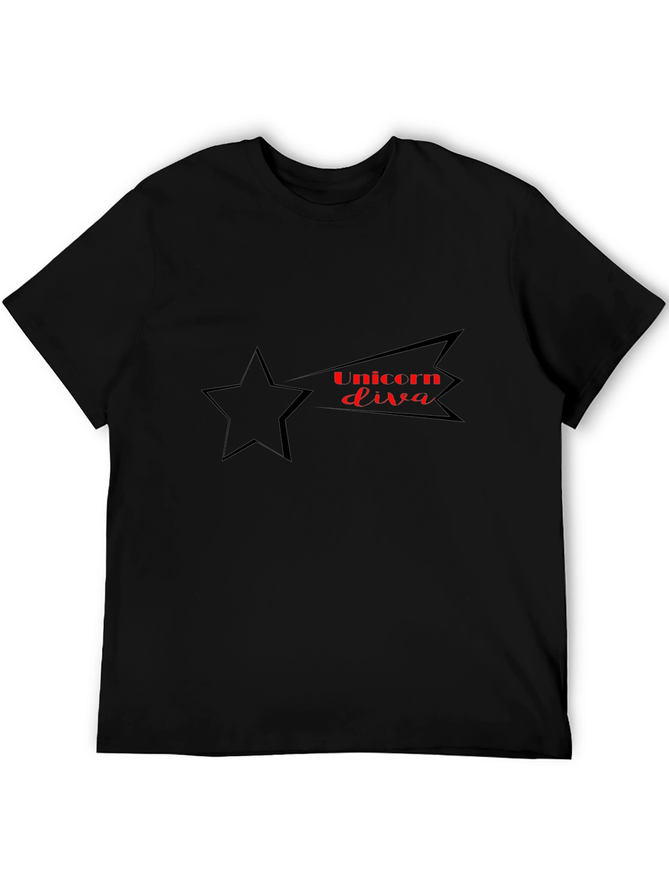 Unicorn Diva Star Tee - Black