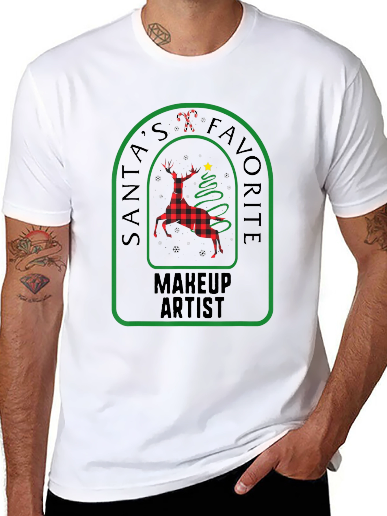 Santas Favorite Makeup Artist Christmas T-Shirt