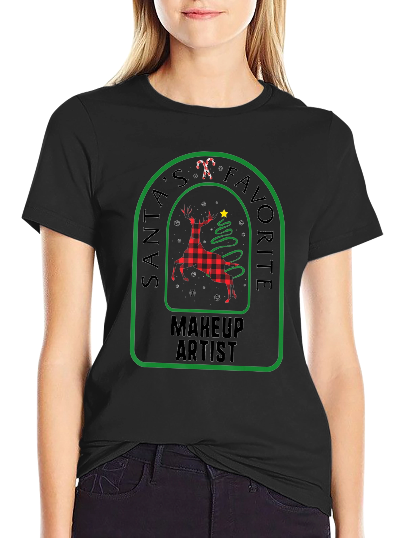 Santas Favorite Makeup Artist Christmas T-Shirt