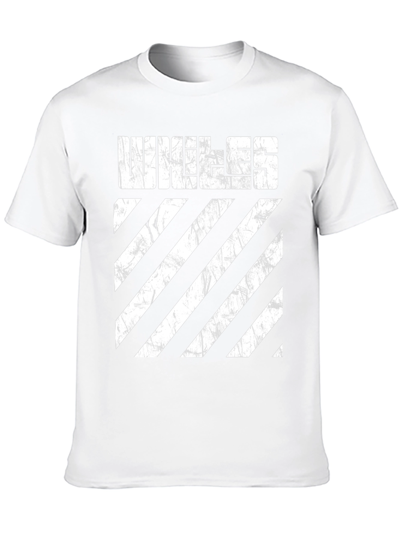 Unique Distressed Striped Graphic T-Shirt