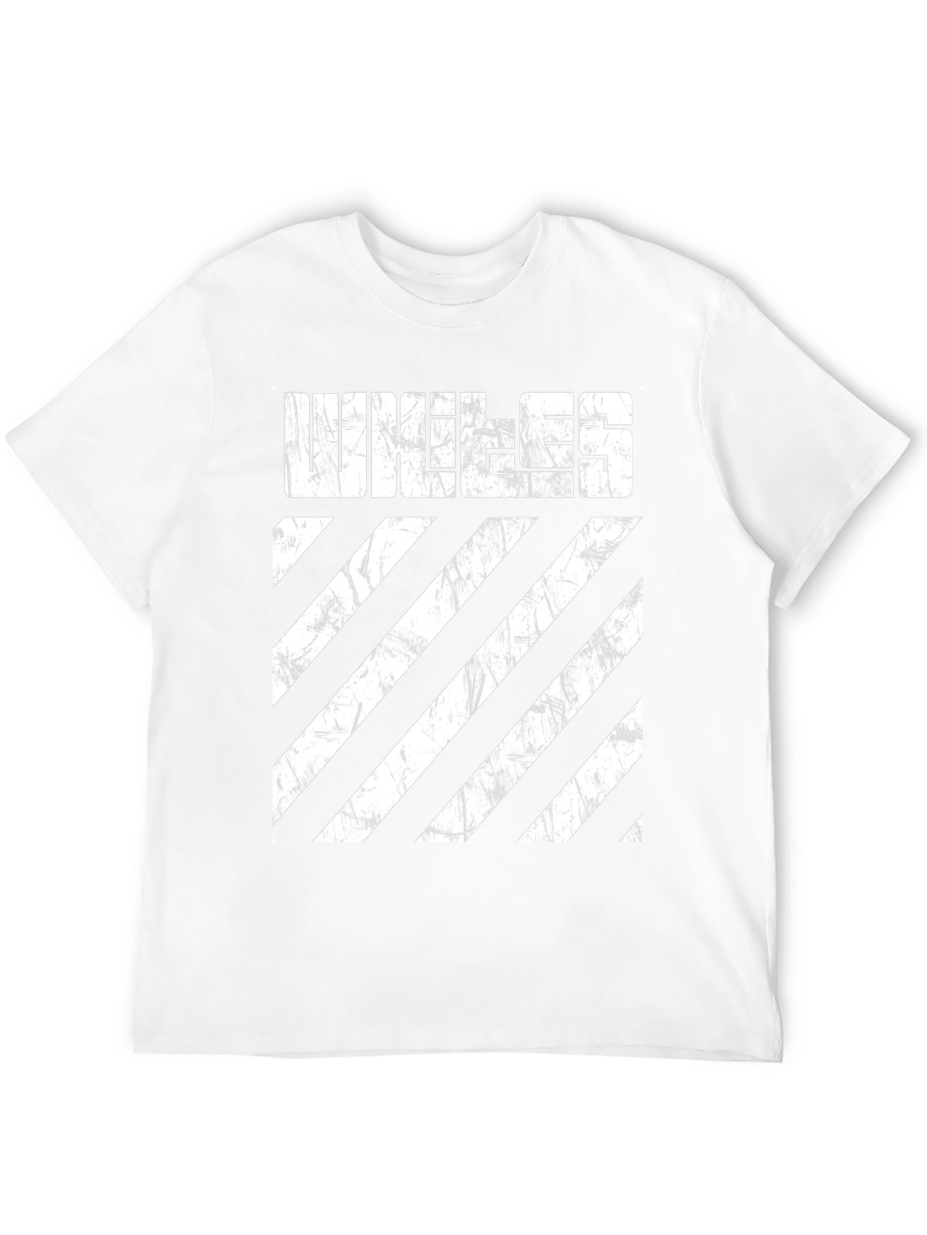 Unique Distressed Striped Graphic T-Shirt