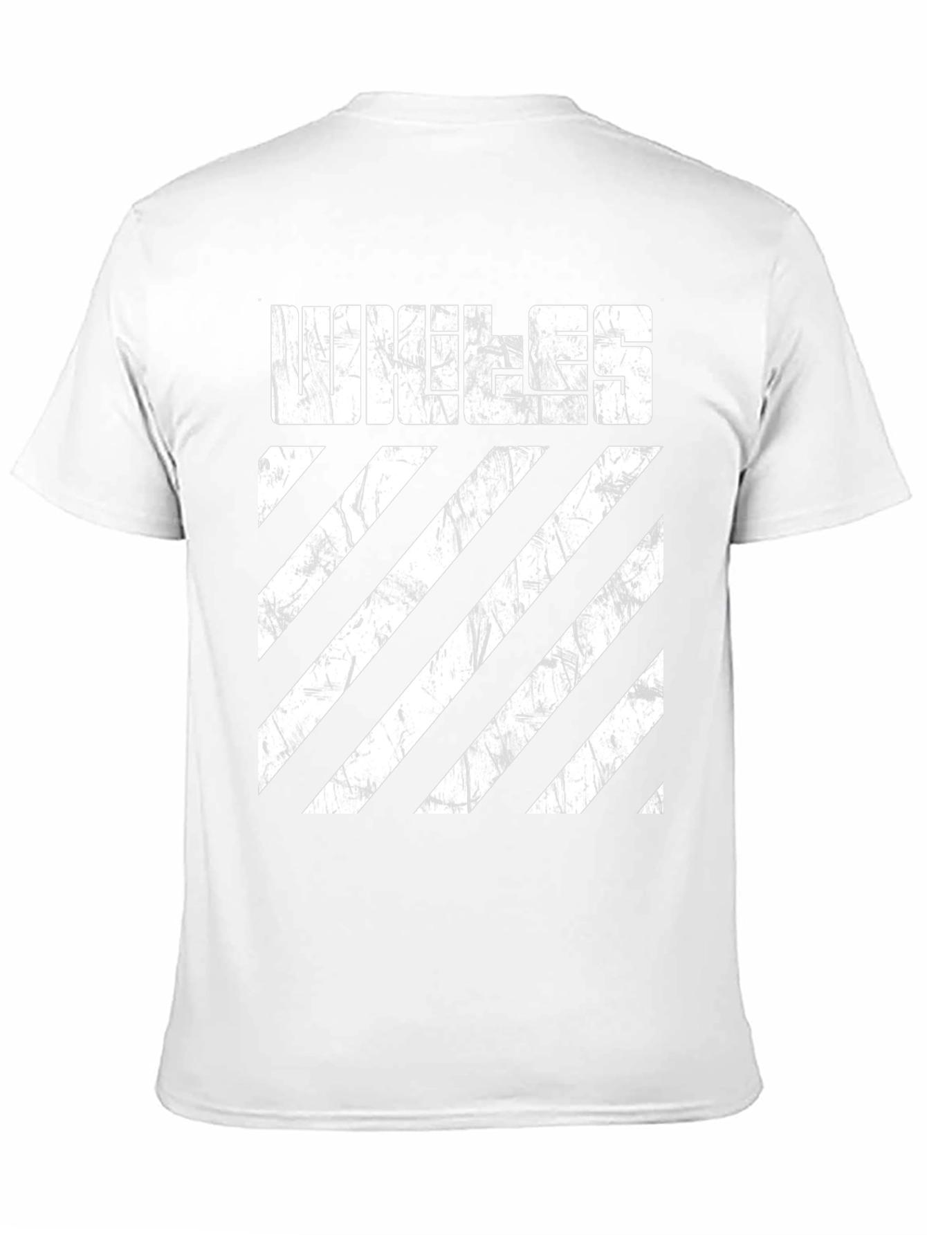 Unique Distressed Striped Graphic T-Shirt