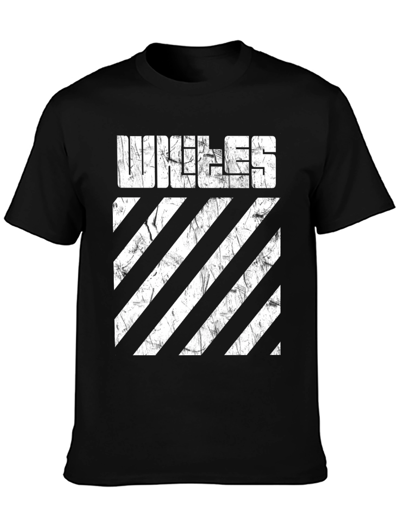 Unique Distressed Striped Graphic T-Shirt