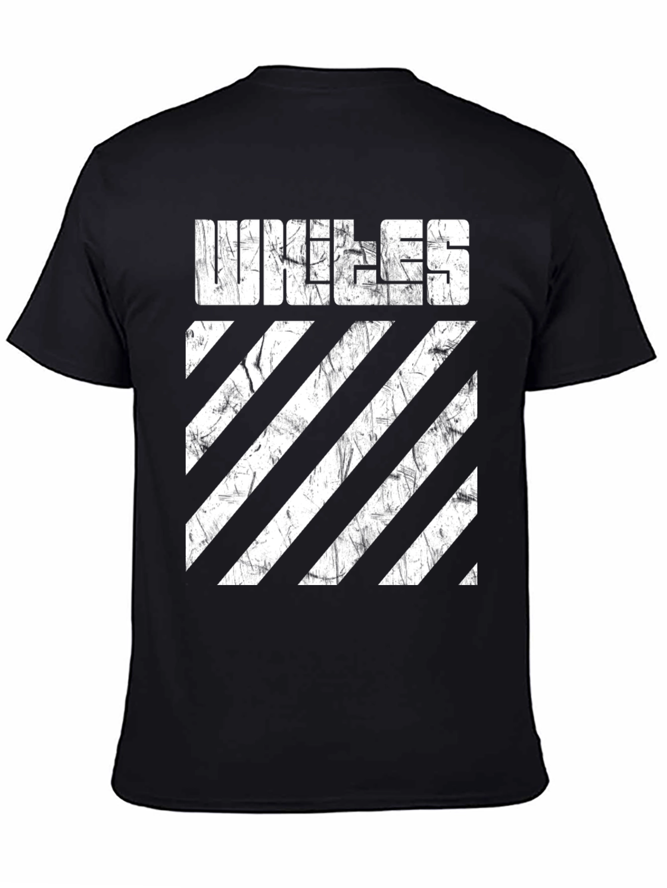 Unique Distressed Striped Graphic T-Shirt