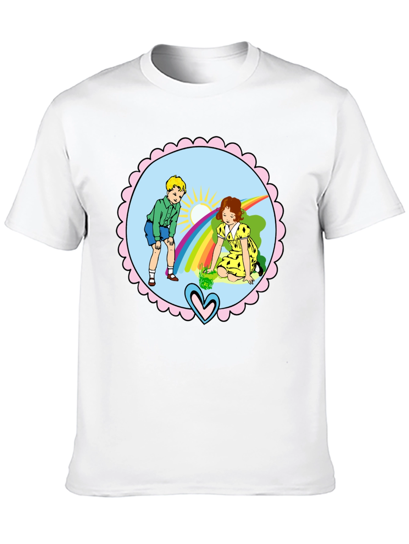 Retro Kids Rainbow Graphic T-Shirt
