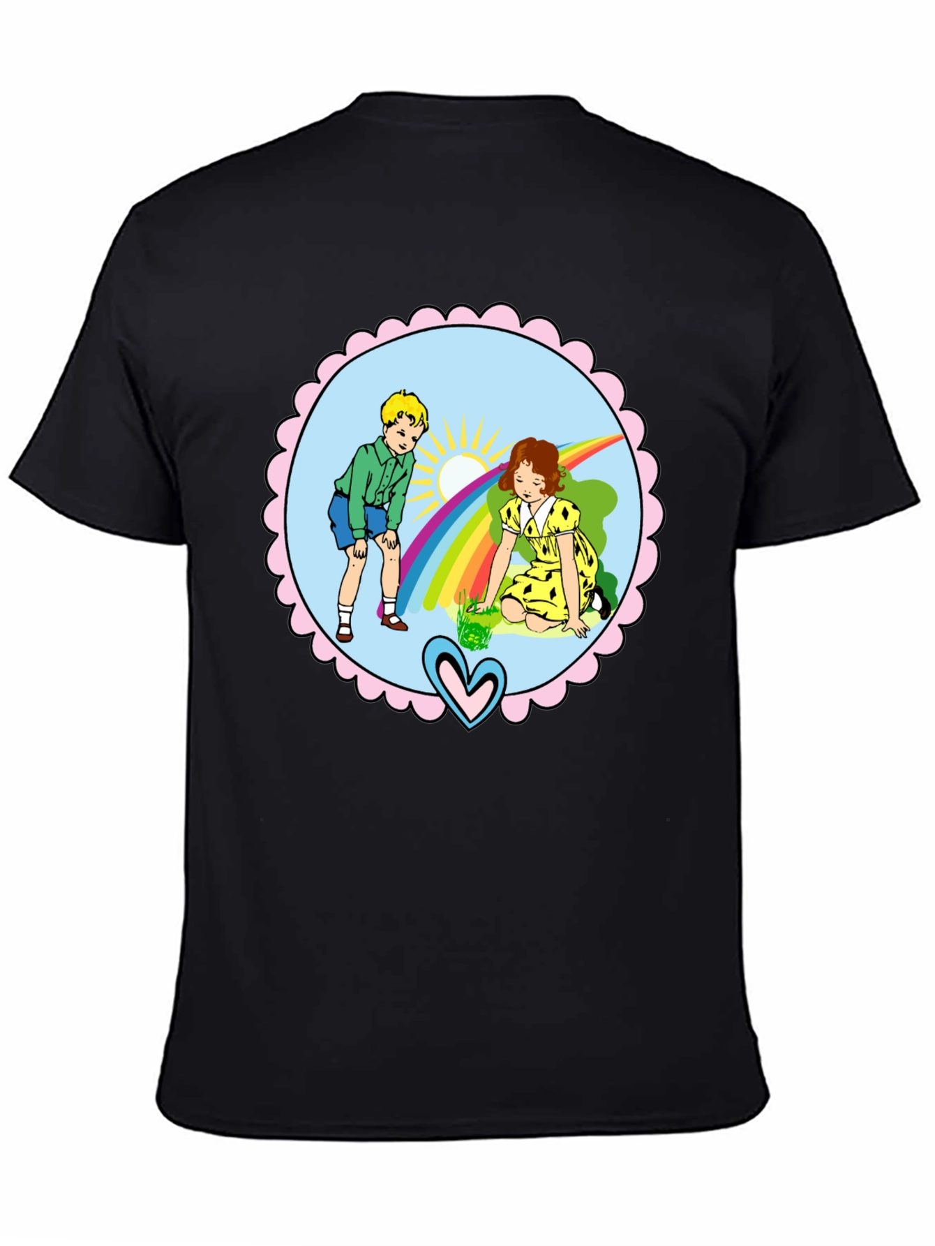 Retro Kids Rainbow Graphic T-Shirt