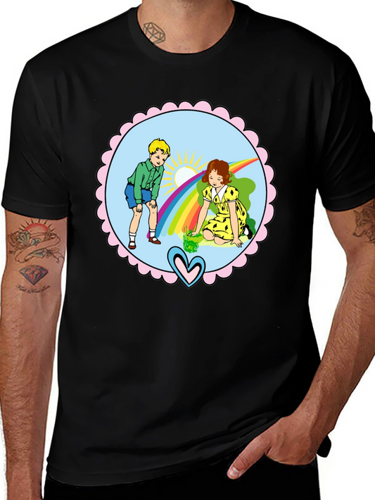 Retro Kids Rainbow Graphic T-Shirt