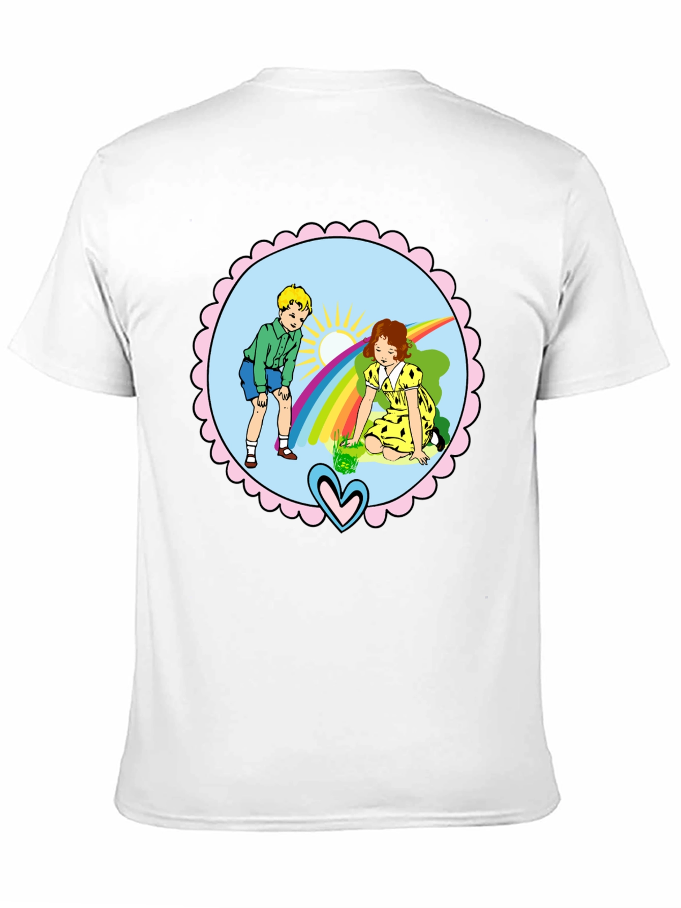 Retro Kids Rainbow Graphic T-Shirt