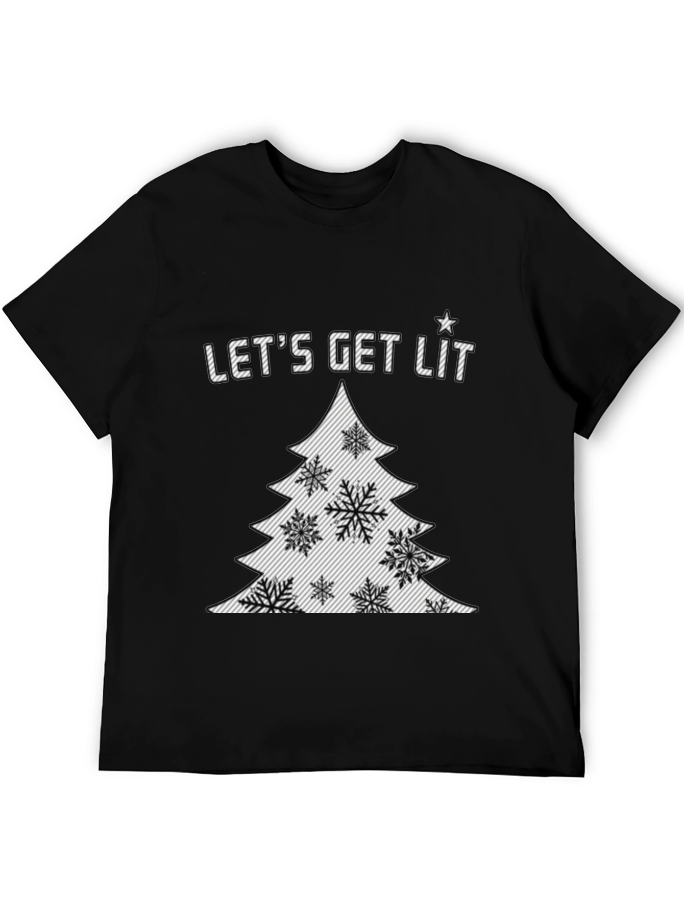 Lets Get Lit Christmas Tree Graphic Tee