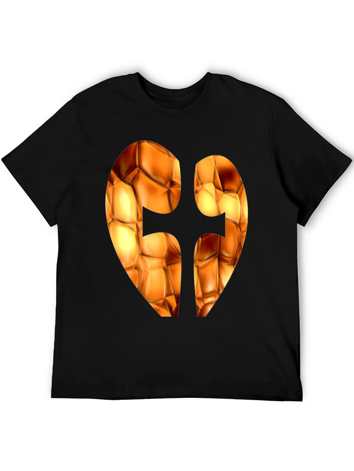 Abstract Heart Design Black T-Shirt