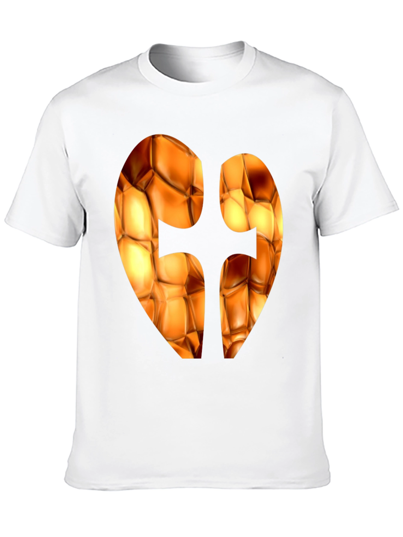 Abstract Heart Design Black T-Shirt