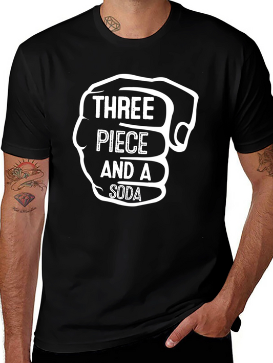 Three Piece & A Soda T-Shirt - Funny Graphic Tee