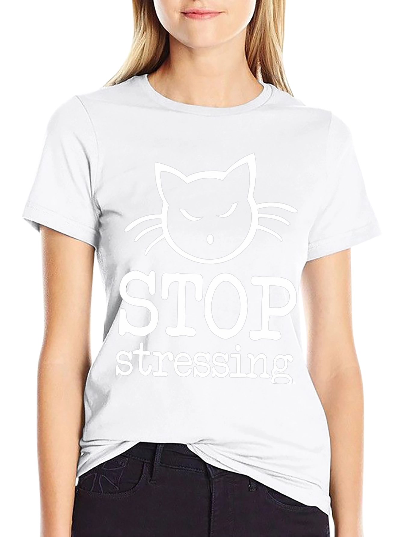 Stop Stressing Cat T-Shirt - Relax & Unwind!