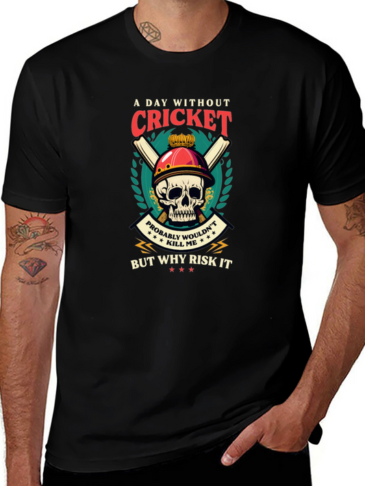 Cricket Skull Graphic T-Shirt