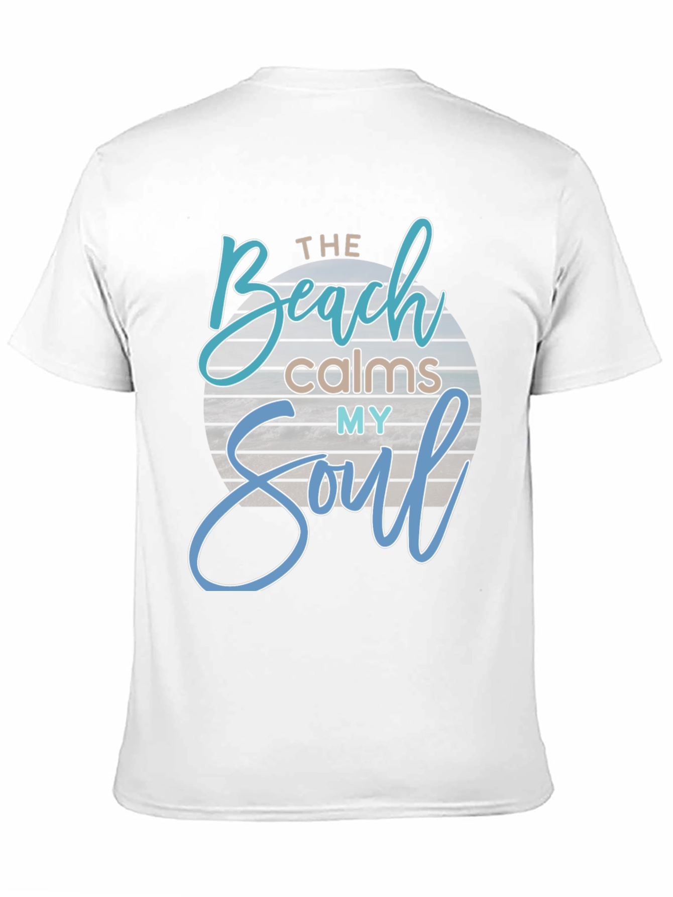 The Beach Calms My Soul Black Graphic T-Shirt
