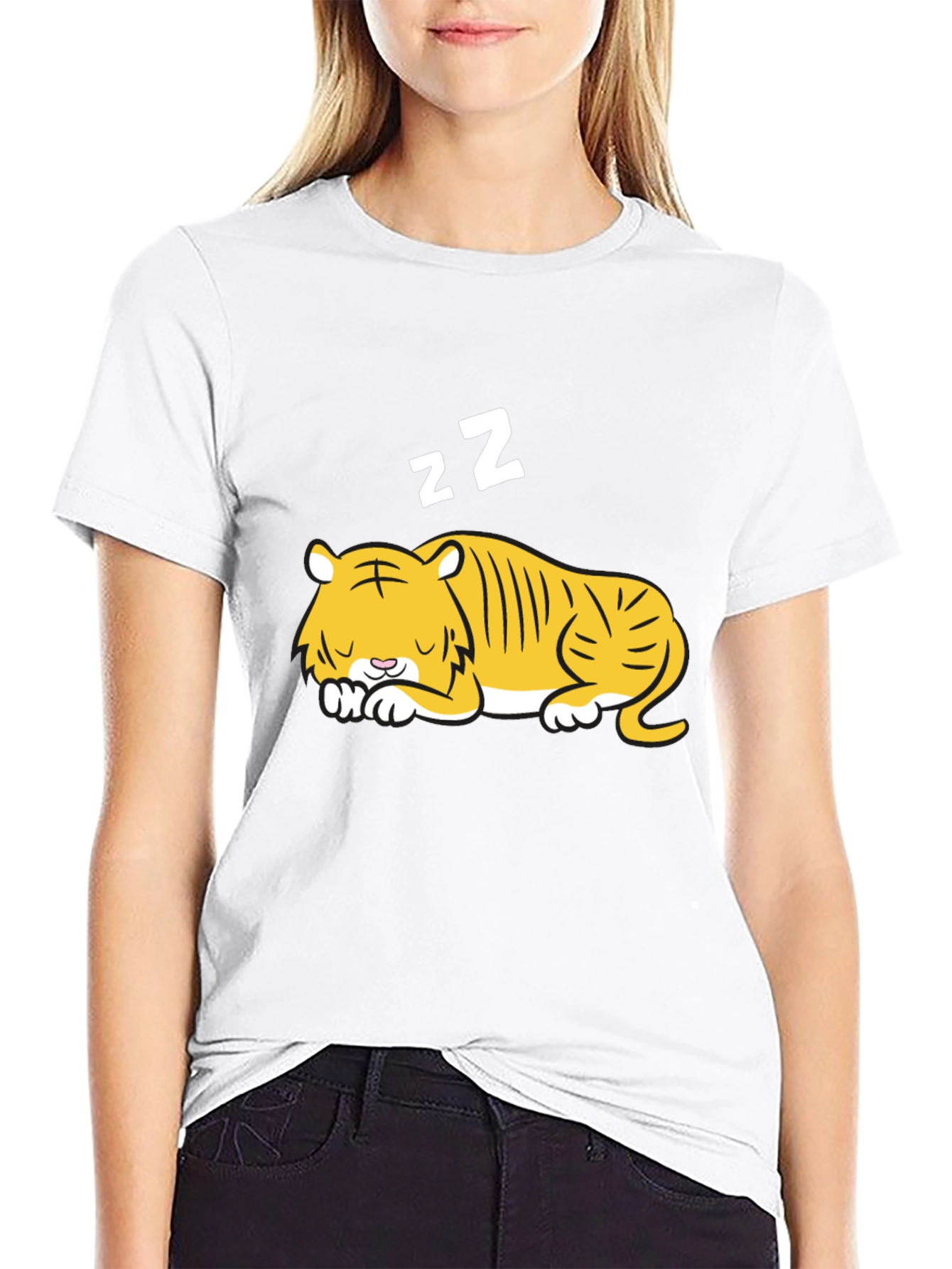 Sleeping Tiger Graphic Tee - Black