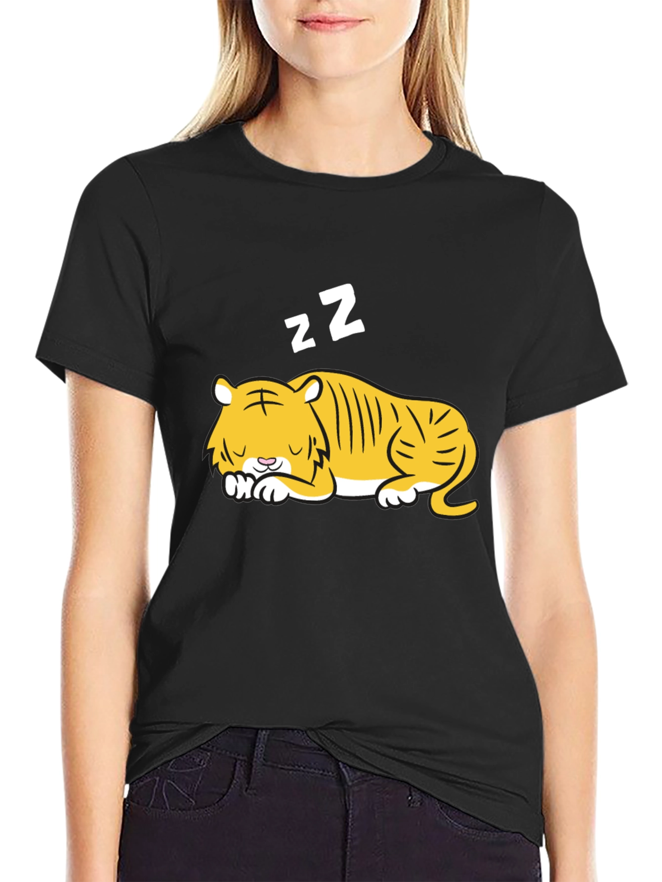 Sleeping Tiger Graphic Tee - Black