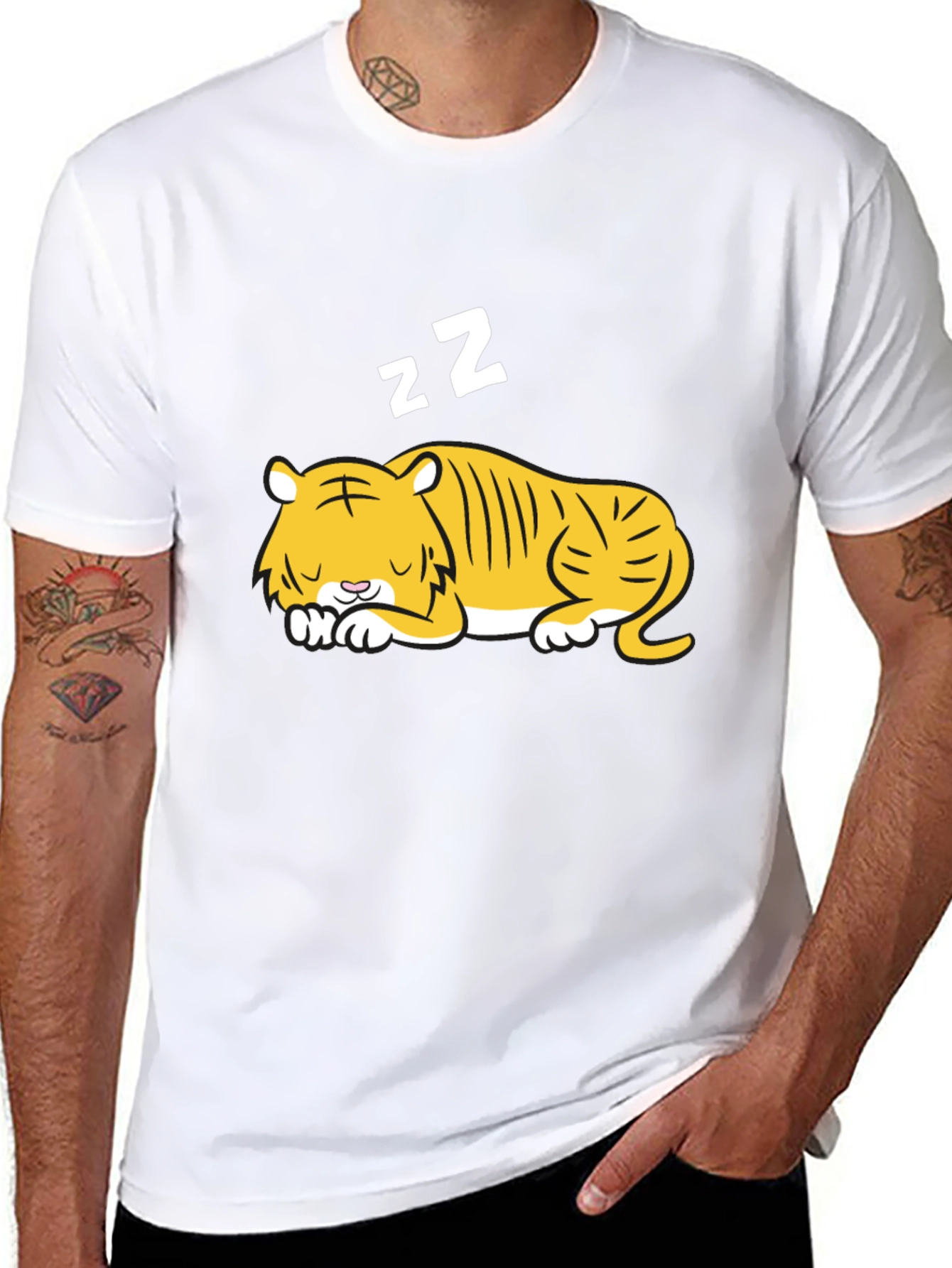 Sleeping Tiger Graphic Tee - Black