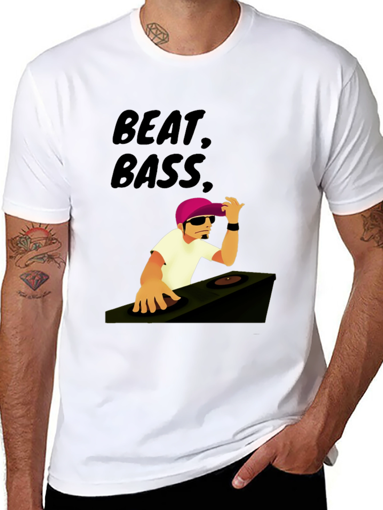 Beat Bass DJ Graphic T-Shirt - Cool Music Tee
