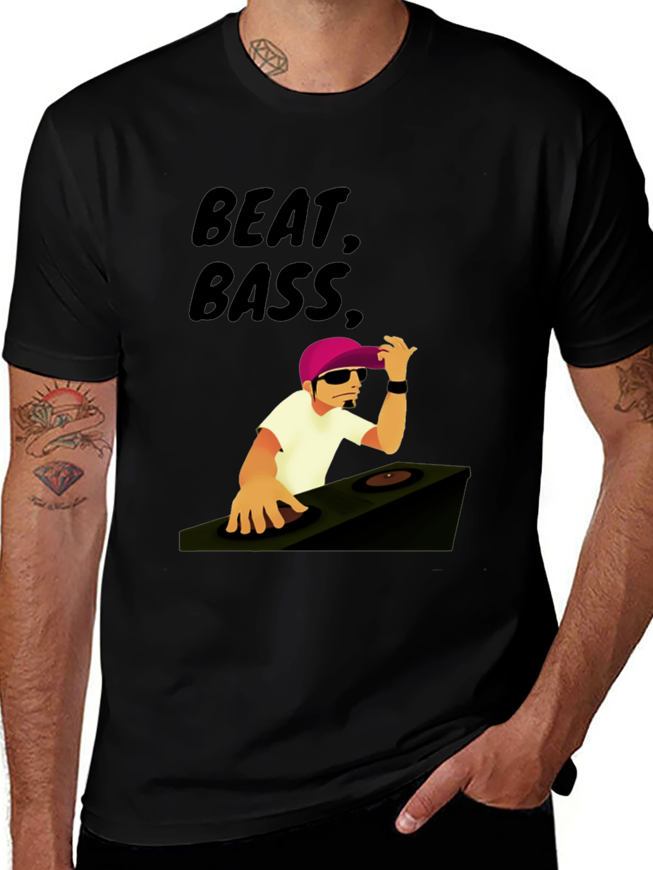 Beat Bass DJ Graphic T-Shirt - Cool Music Tee