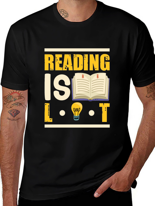 Reading is LIT T-Shirt - Book & Lightbulb Graphic Tee