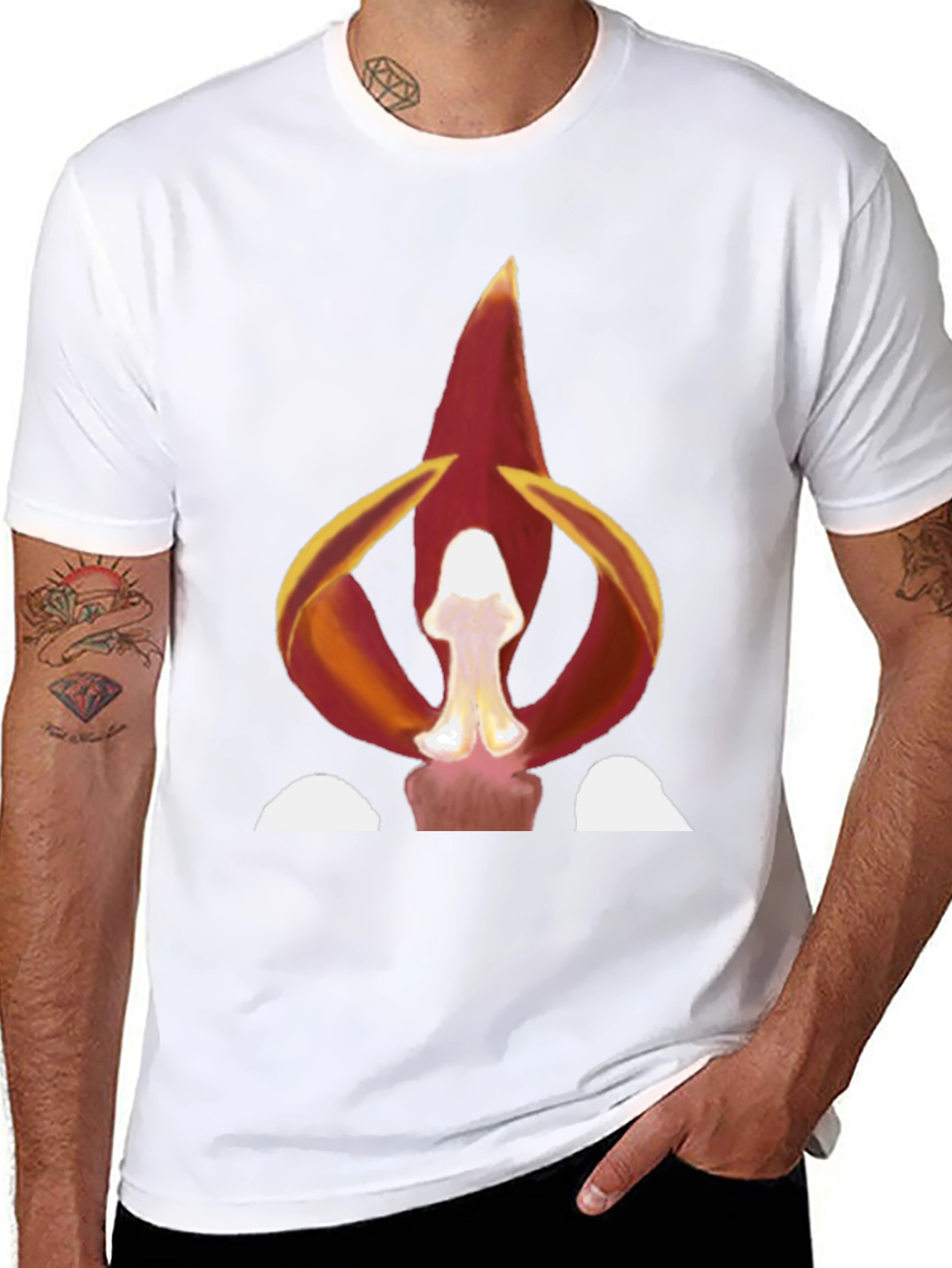 Fiery Bloom Graphic Tee - Bold Statement Shirt