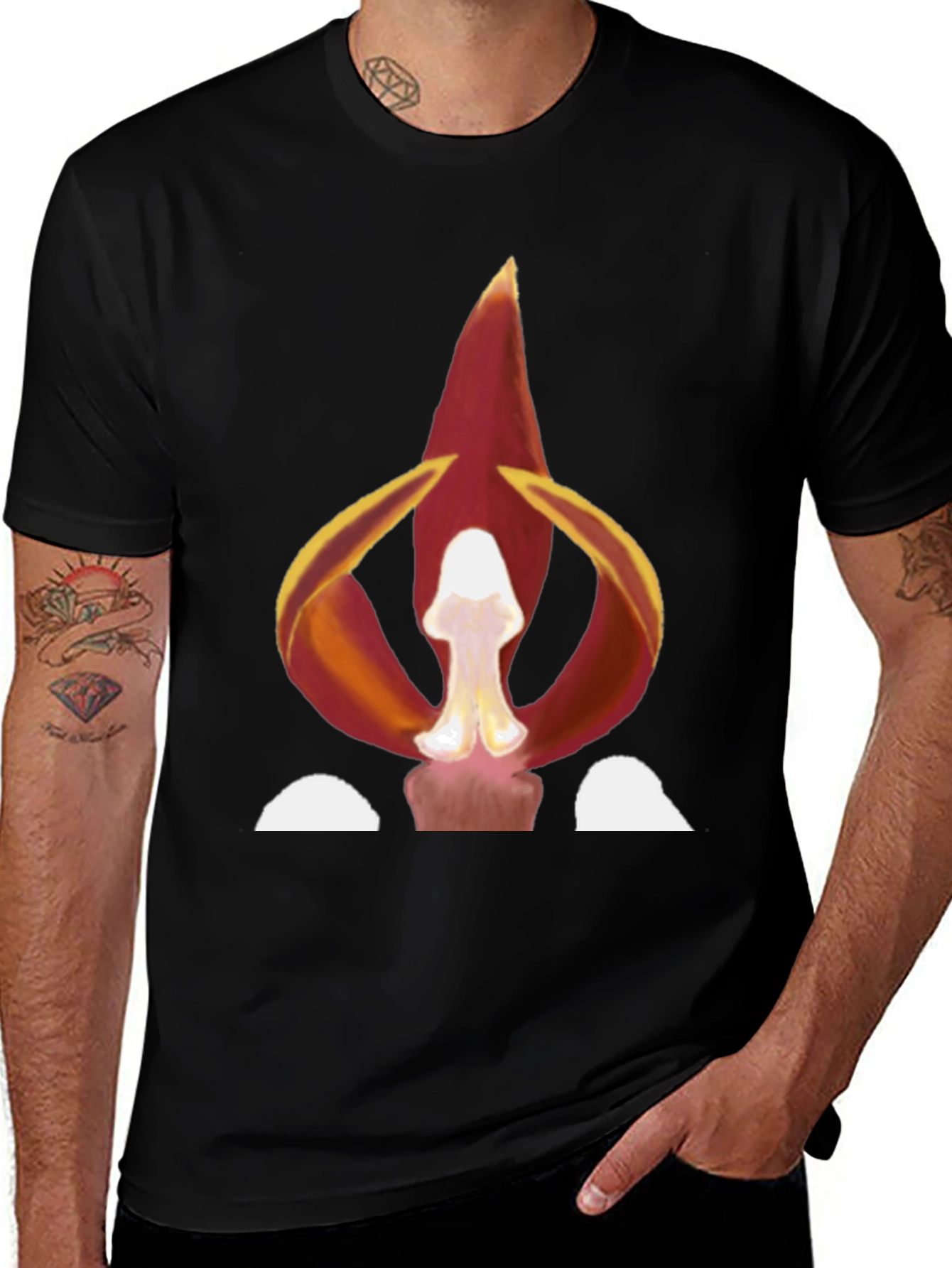 Fiery Bloom Graphic Tee - Bold Statement Shirt