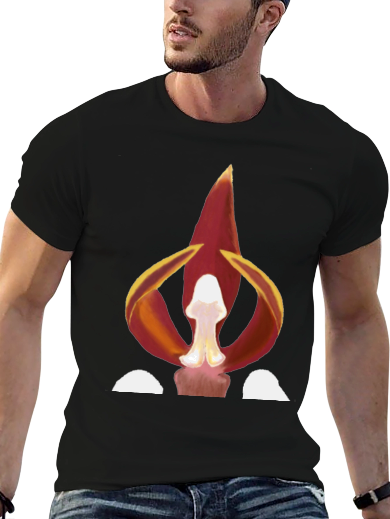 Fiery Bloom Graphic Tee - Bold Statement Shirt