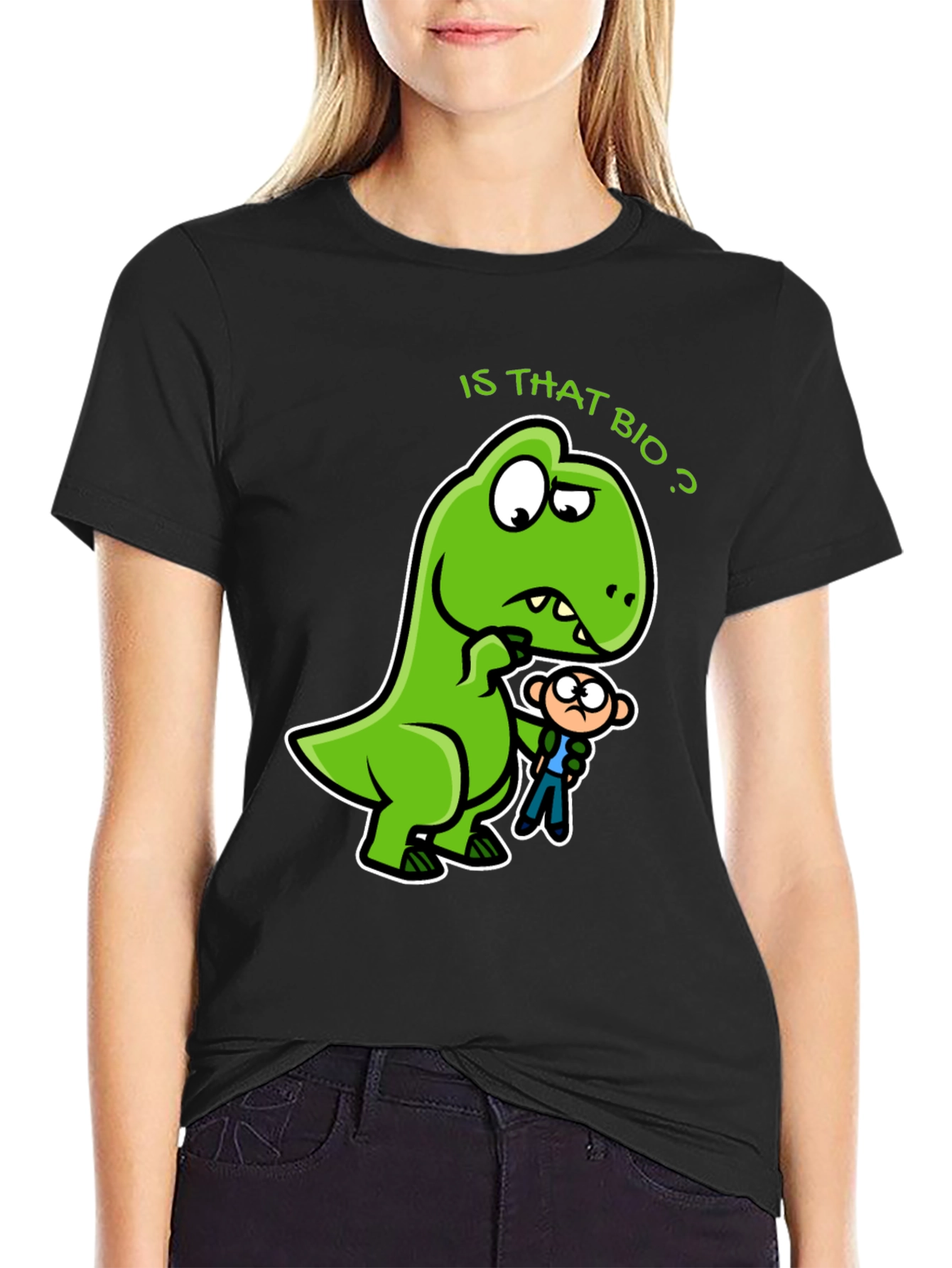 Is That Bio? Funny Dinosaur Graphic T-Shirt