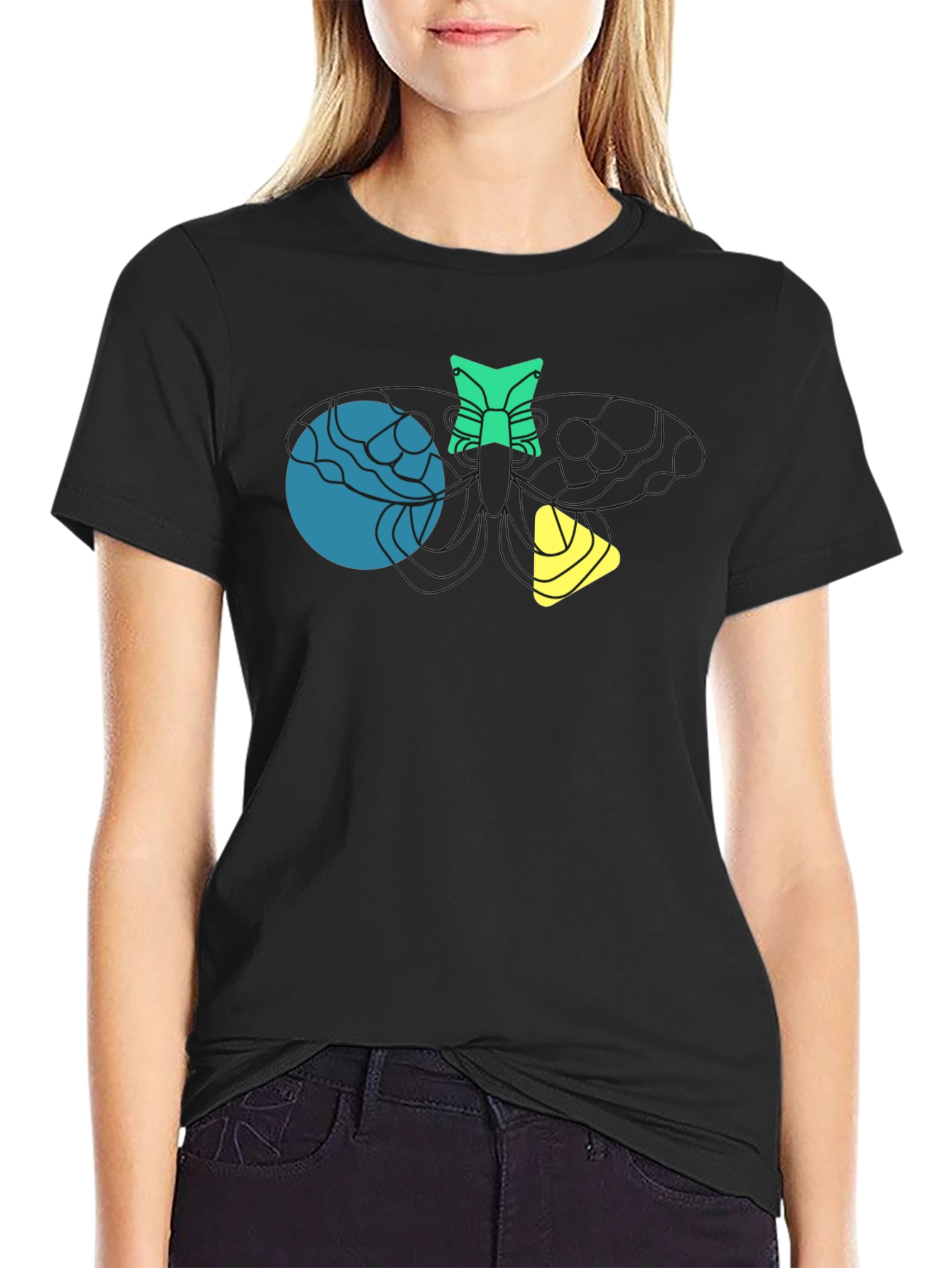 Abstract Graphic Black T-Shirt
