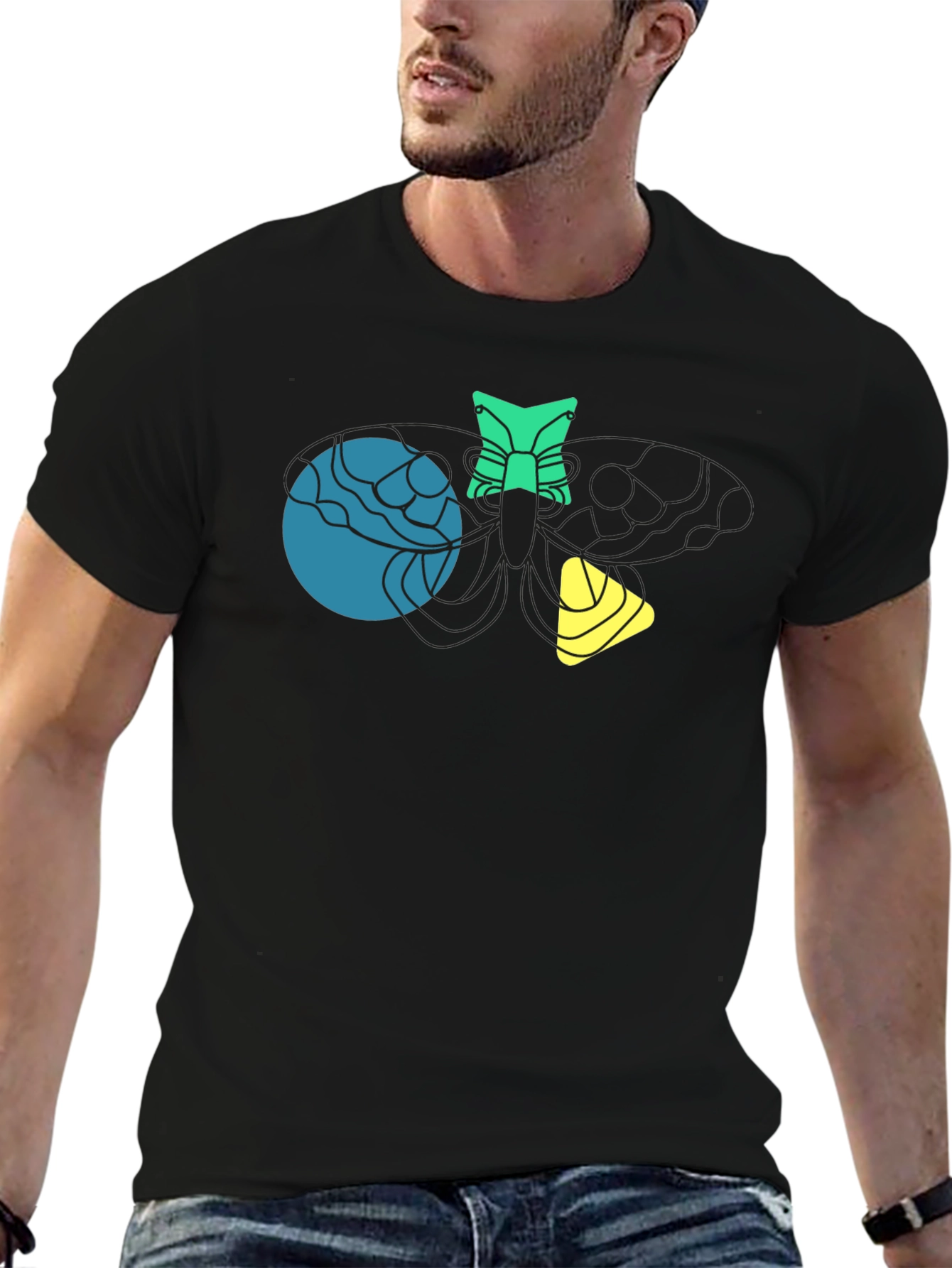 Abstract Graphic Black T-Shirt