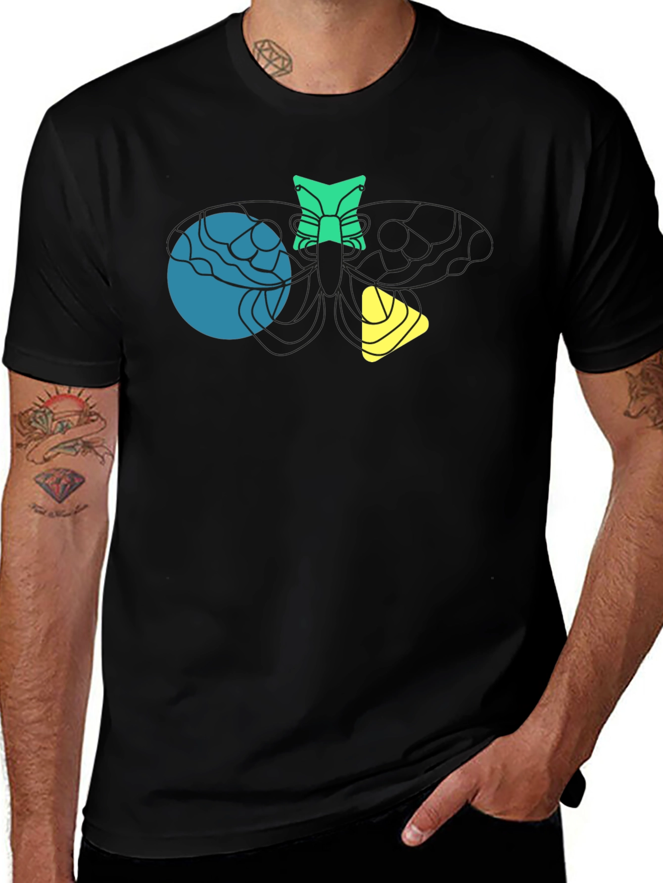Abstract Graphic Black T-Shirt
