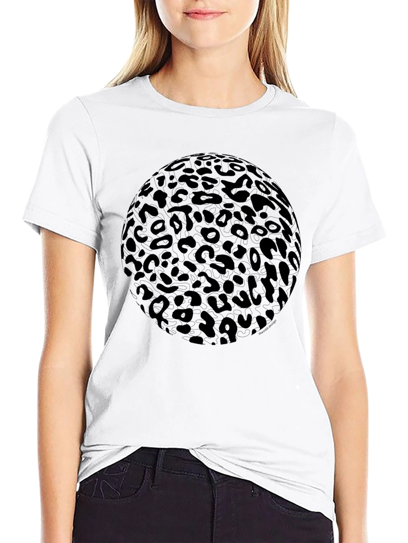 Leopard Print Sphere Black Tee