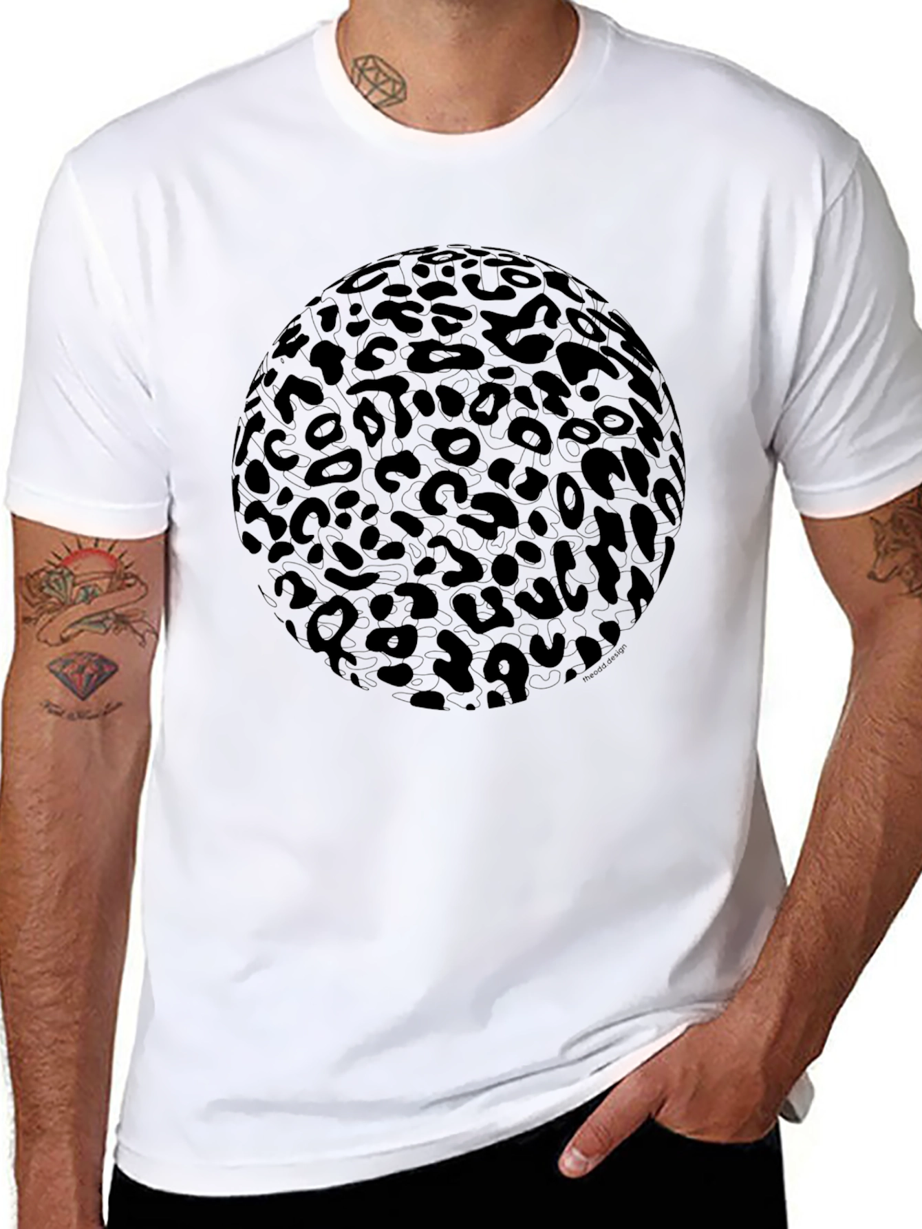 Leopard Print Sphere Black Tee