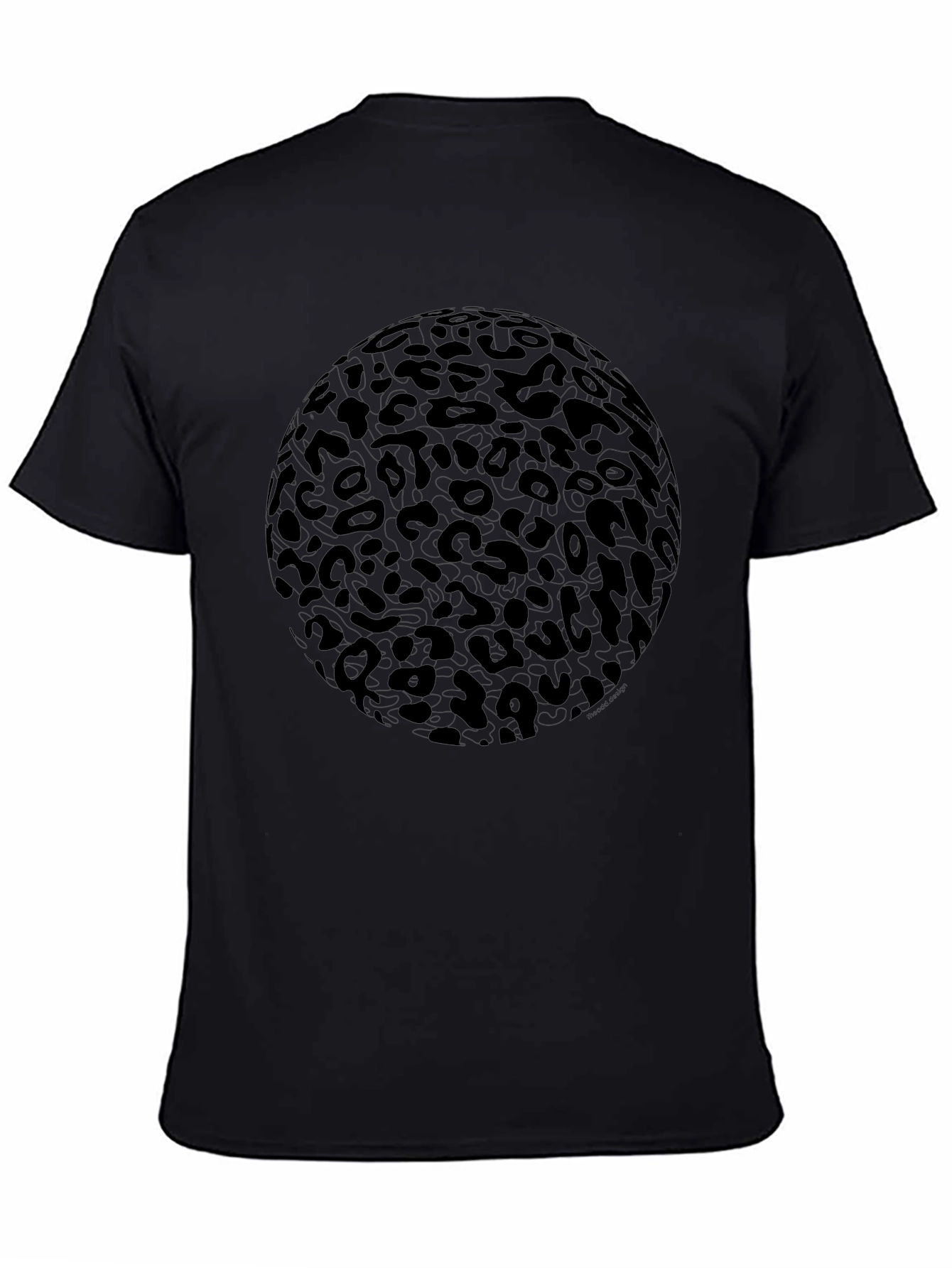 Leopard Print Sphere Black Tee