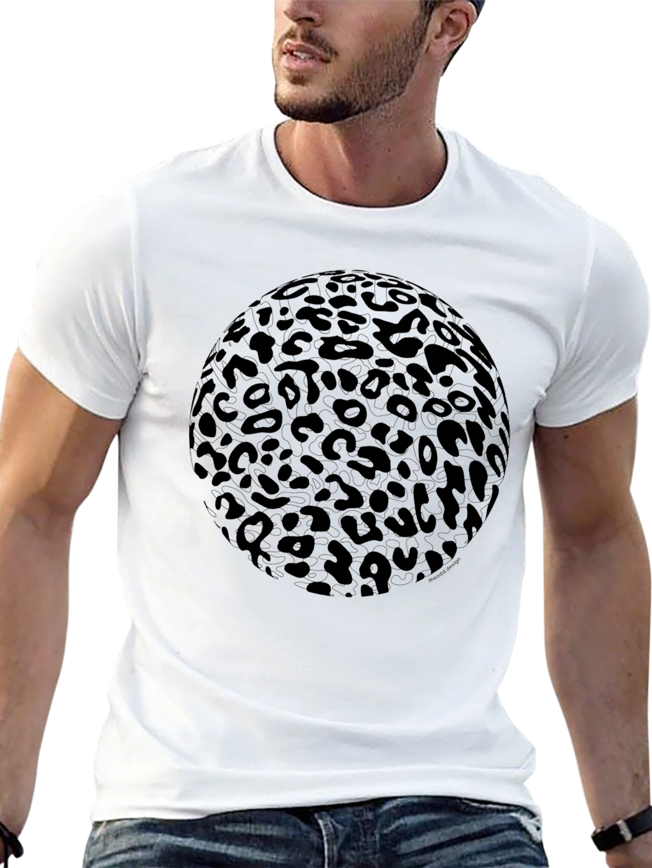 Leopard Print Sphere Black Tee