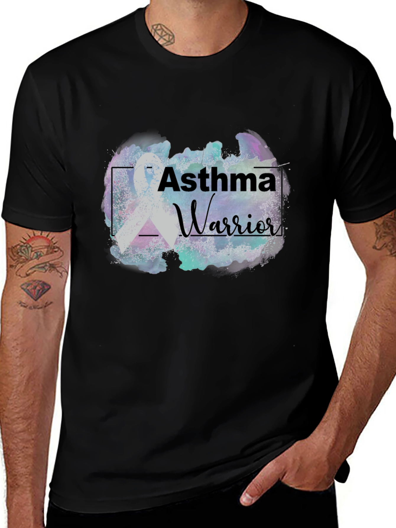 Asthma Warrior T-Shirt Black Graphic Tee