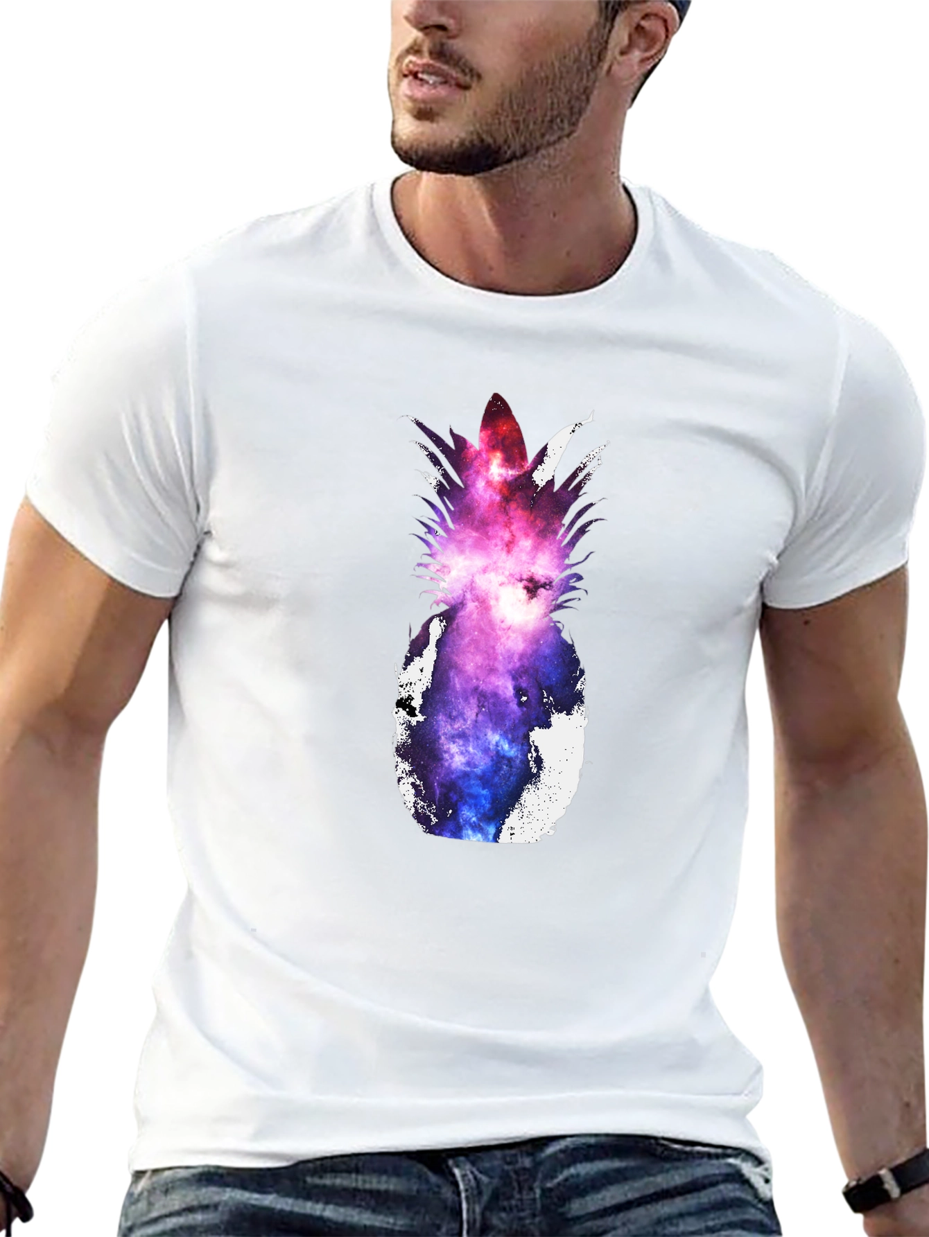 Galaxy Pineapple Graphic Tee - Unique Design
