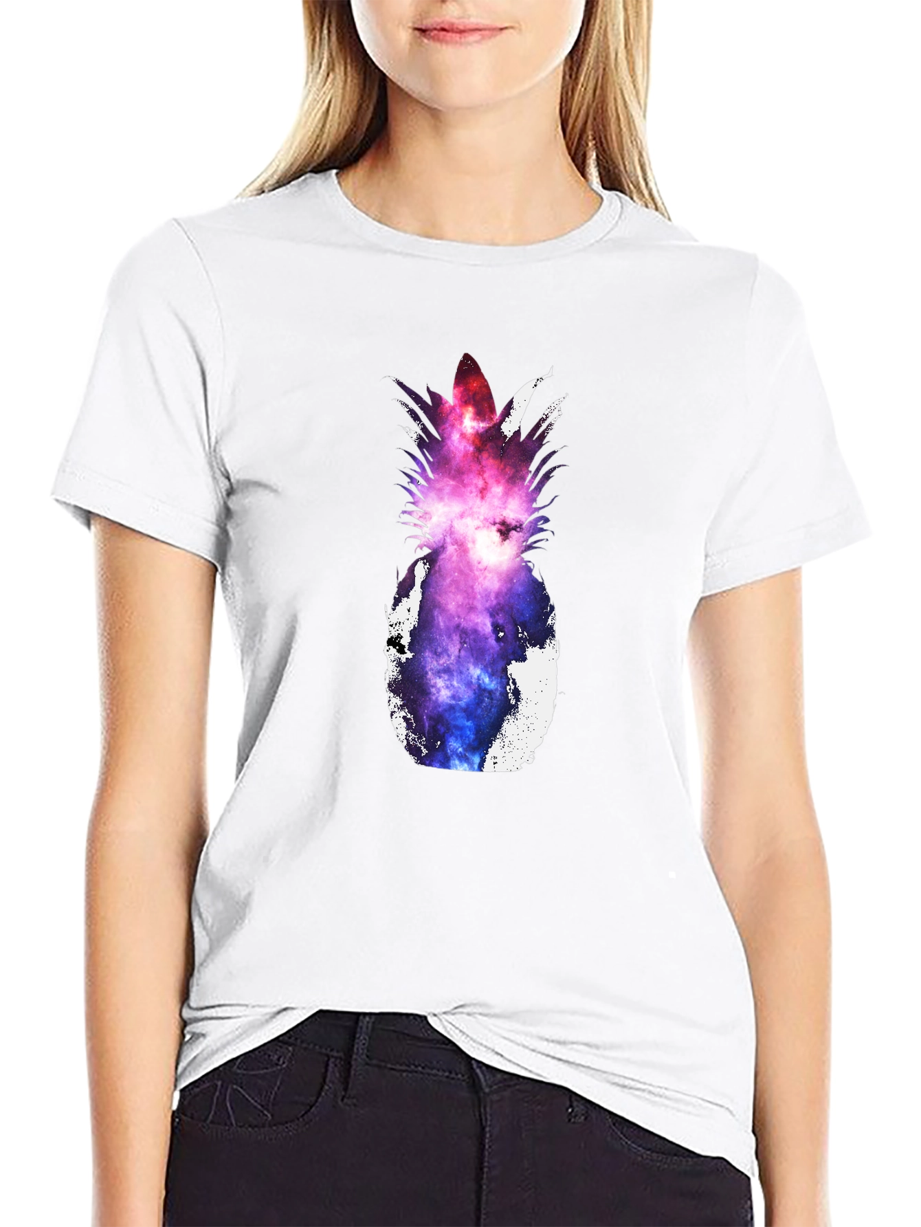 Galaxy Pineapple Graphic Tee - Unique Design