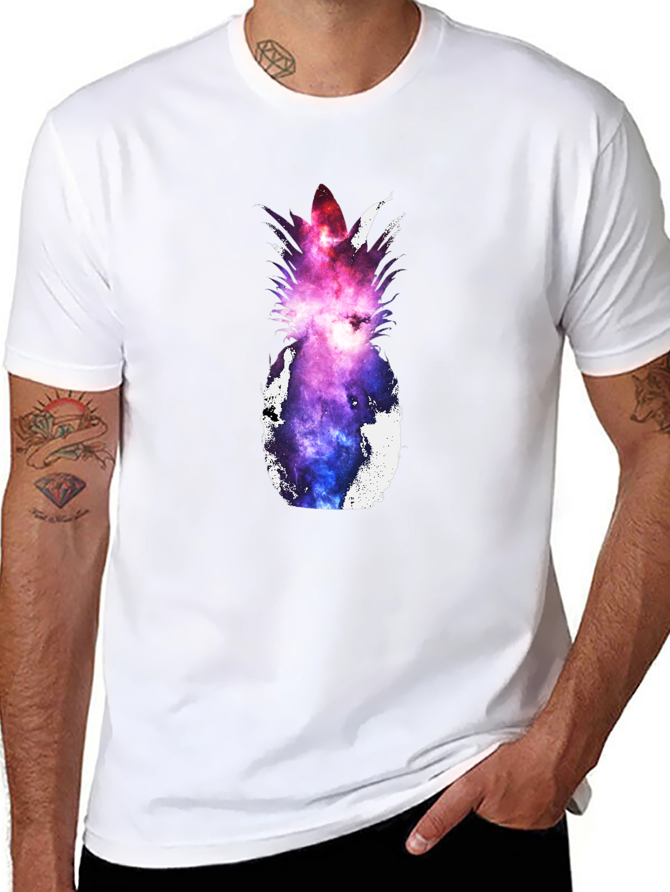 Galaxy Pineapple Graphic Tee - Unique Design
