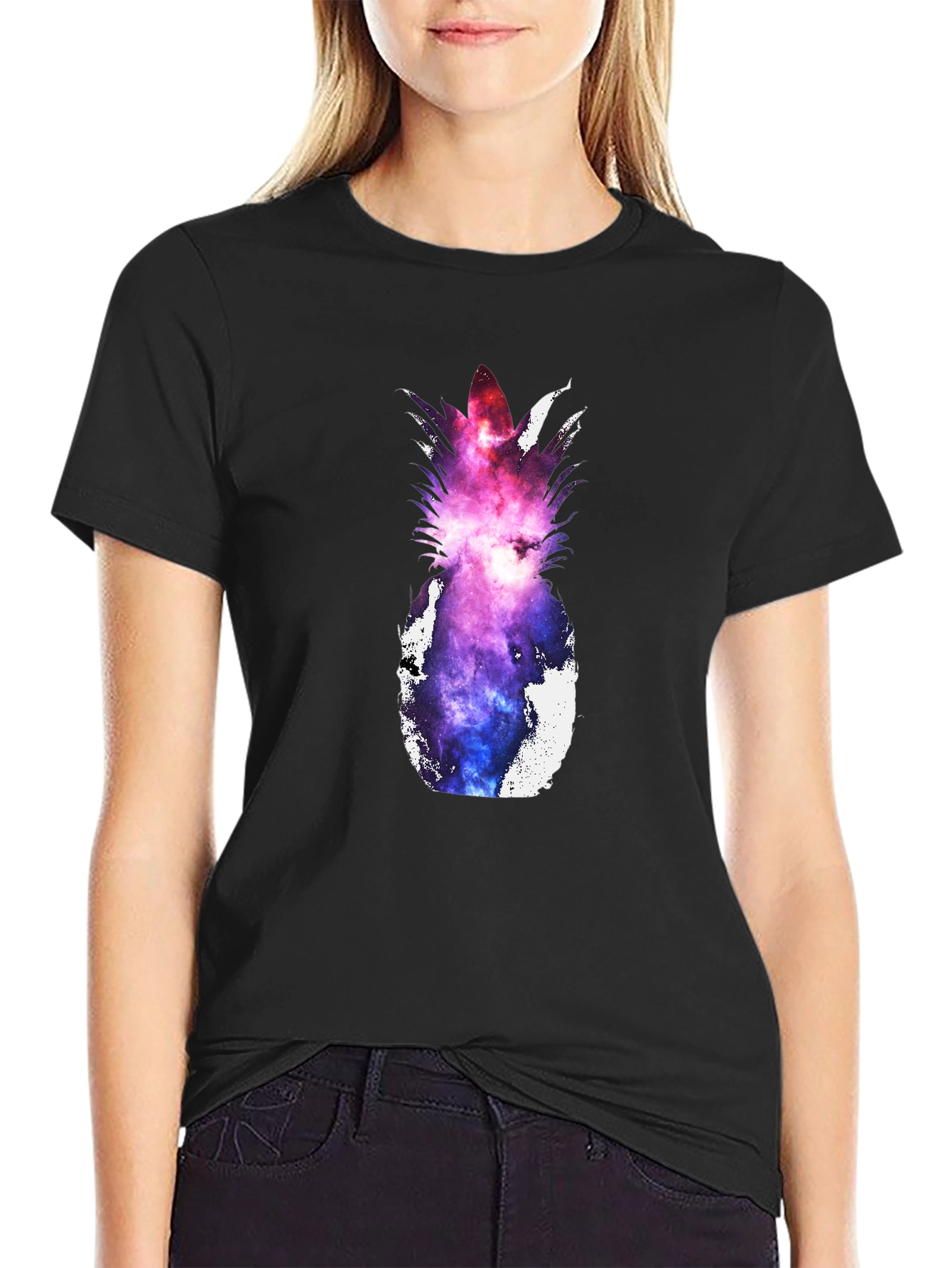 Galaxy Pineapple Graphic Tee - Unique Design