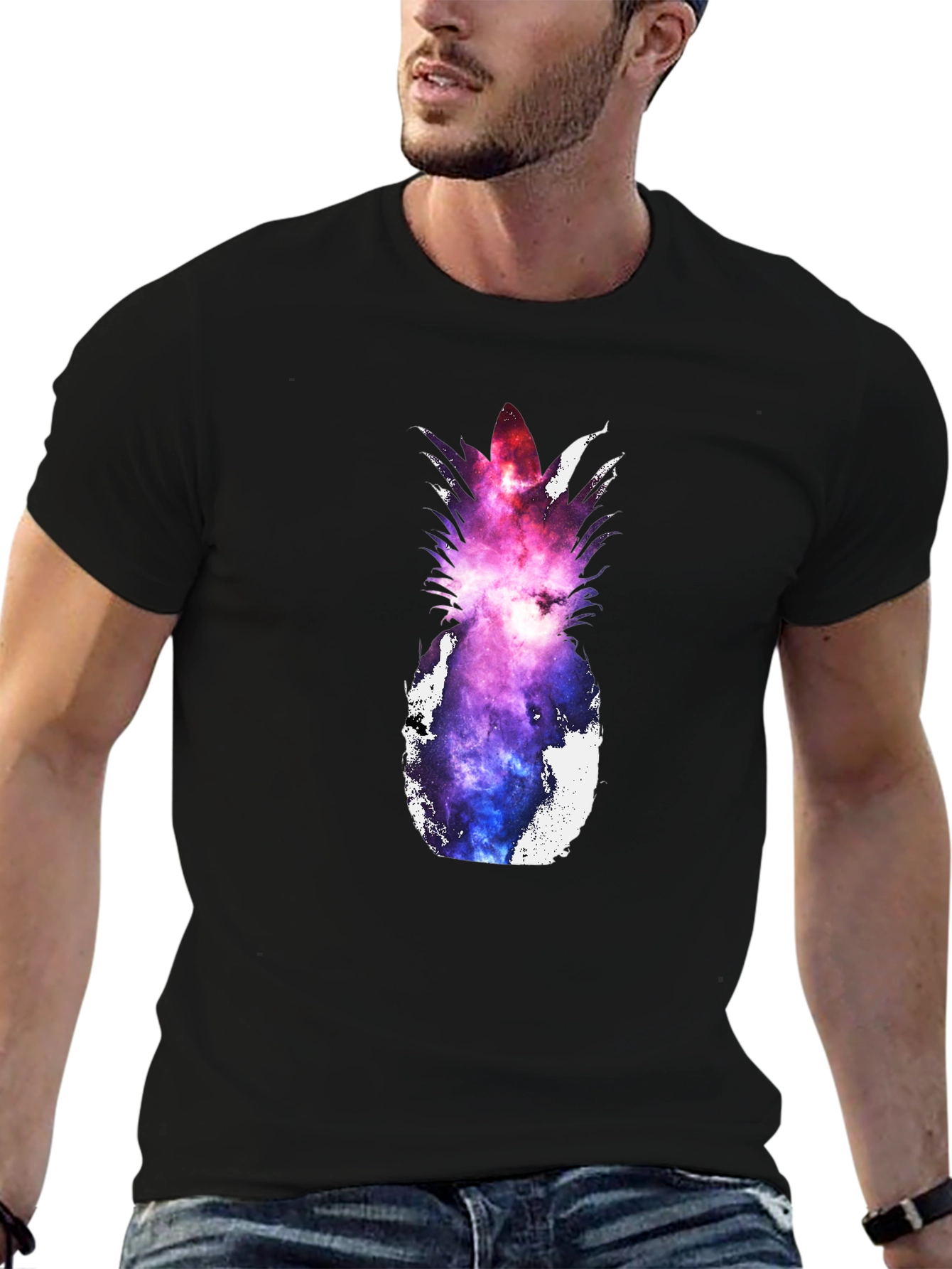 Galaxy Pineapple Graphic Tee - Unique Design