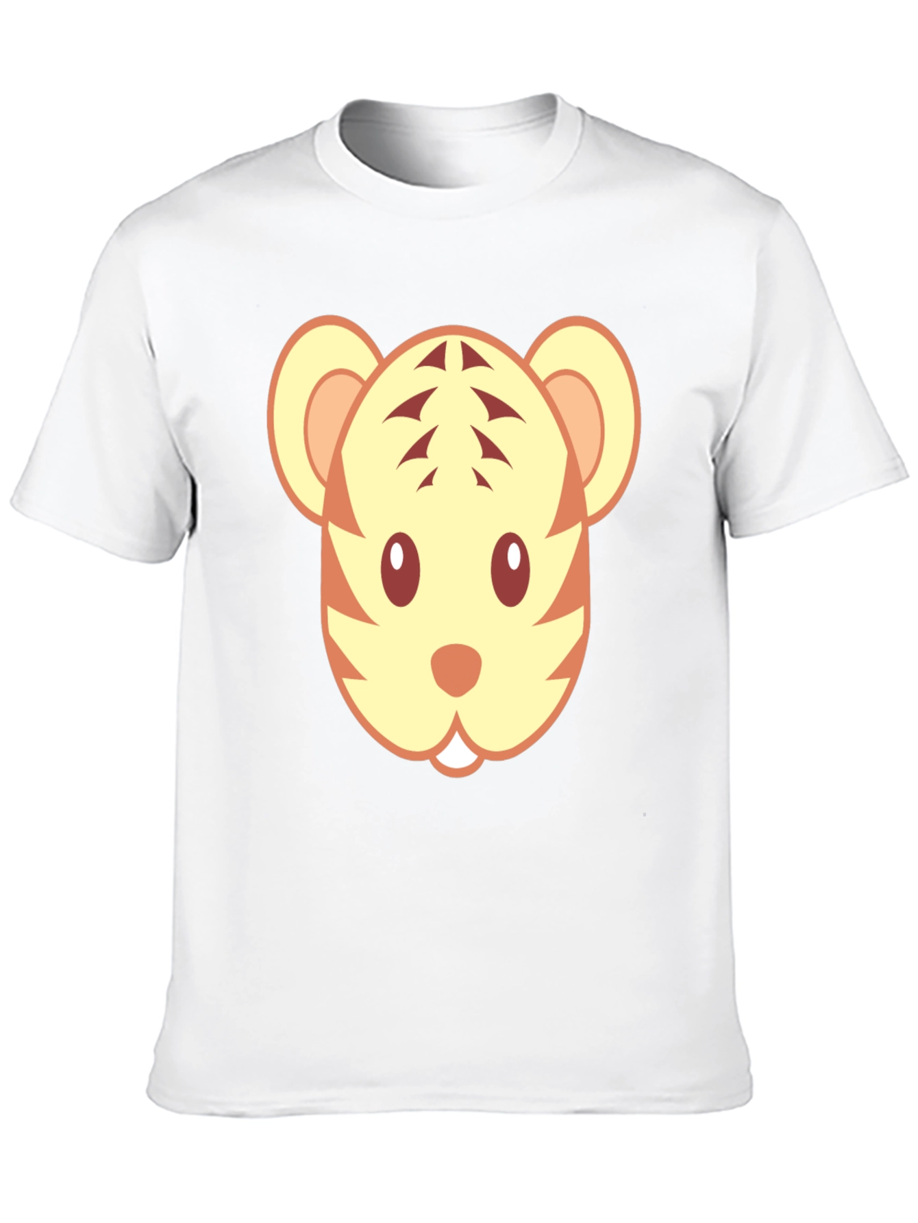 Cute Tiger Face Graphic Black T-Shirt