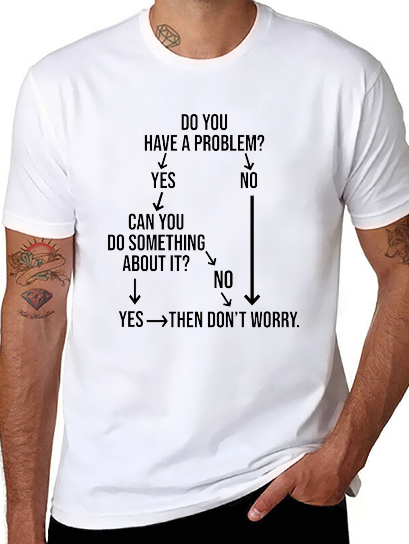 Funny Problem Solving Flowchart Graphic T-Shirt