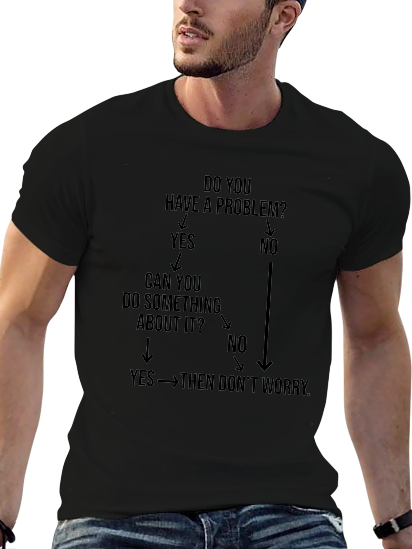 Funny Problem Solving Flowchart Graphic T-Shirt