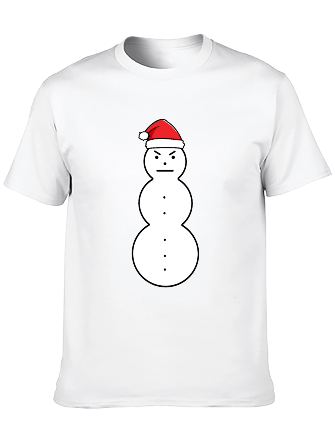 Grumpy Snowman Santa Hat Graphic Tee